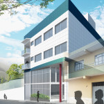 Maquete Eletrônica 3D - Fachada Edifício misto
