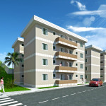 Maquete Eletrônica 3D - Fachada conjunto residencial