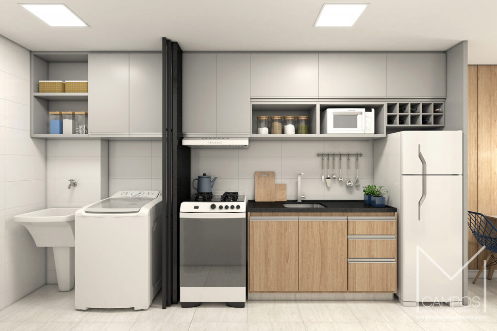 Design de interiores e Maquete eletrônica 3D - Cozinha