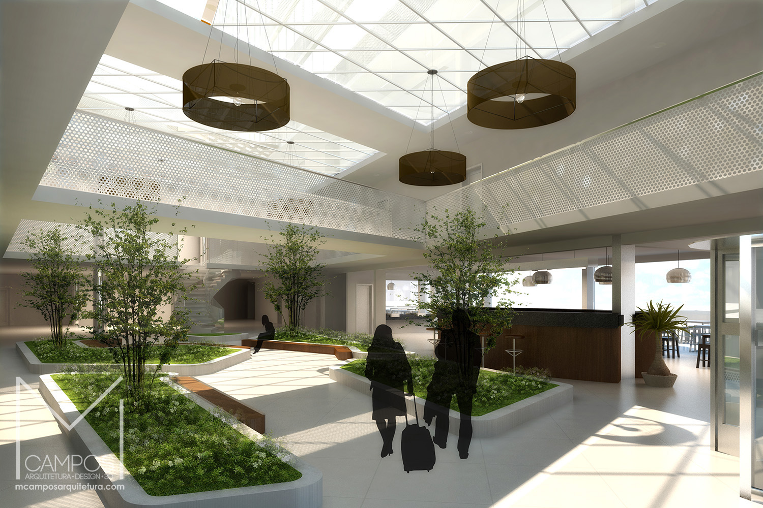Projeto acadêmico | Maquete eletrônica 3D - Hall Hotel