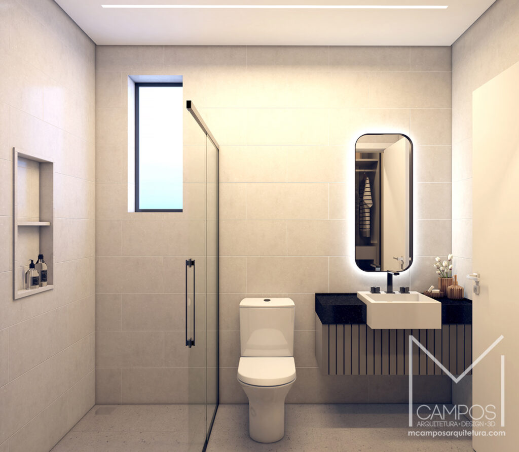 Design de interiores e Maquete eletrônica 3D - Banheiro