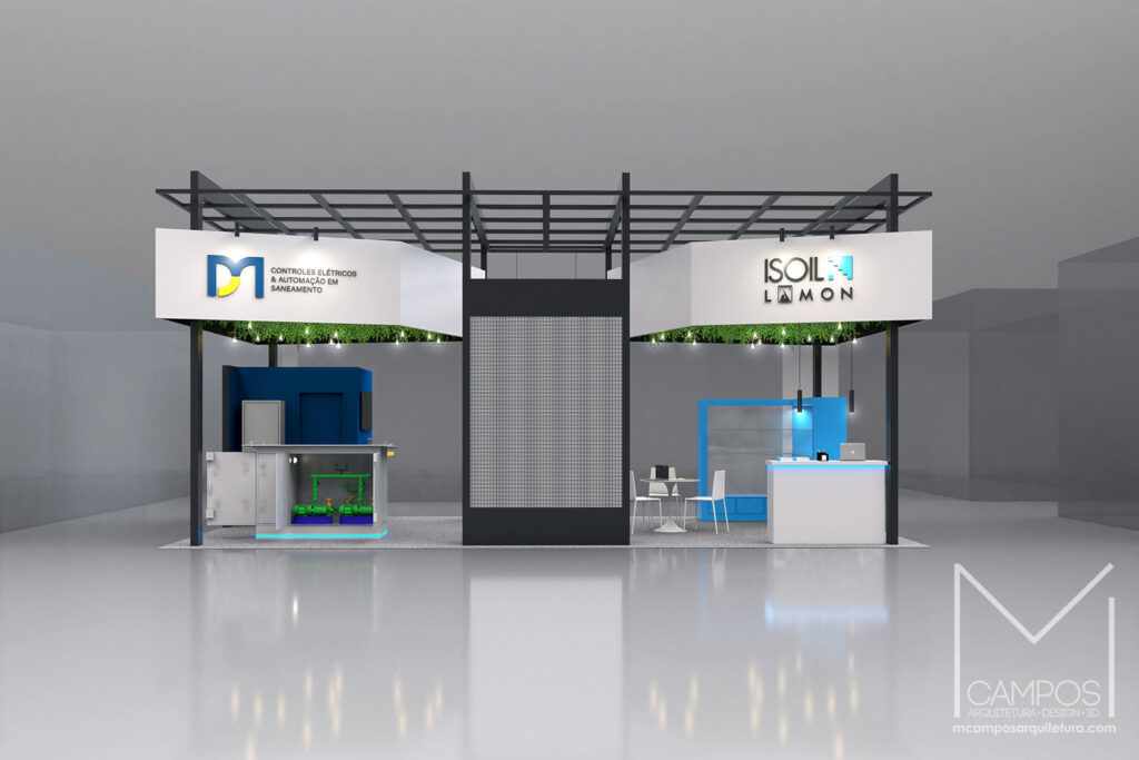 Projeto e Maquete eletrônica 3D - Stand para feira de exposições